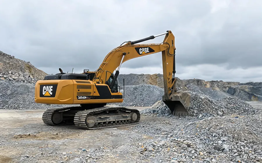 Case Construction flagship crawler excavator at quarry